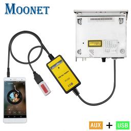 Moonet adaptador de áudio usb aux para carro, trocador de cd auxiliar para audi skoda volkswagen tiguan touran t5 golf passat - Image 1