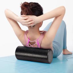 Eixo de espuma epp sólido yoga pólo fitness relaxamento muscular rolo massagem vara brilhante preto rolo yoga bloco 30/45cm - Image 2