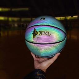Bola reflexiva de basquete pu, bola brilhante para treinamento de basquete masculino e feminino, bola interna e externa brilhante, presente - Image 4