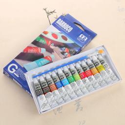 12 cores conjunto de cores de tinta acrílica tintas acrílicas pigmento para artistas iniciantes pedra cerâmica parede artesanato tintas pigmentos de cor - Image 1