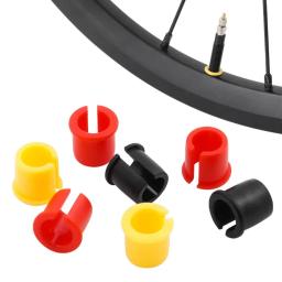Adaptador de aro de válvula de bicicleta, plástico durável, preto, amarelo, vermelho, leve, conversão, acessórios de bicicleta, adaptador de buraco, com 10 peças - Image 1
