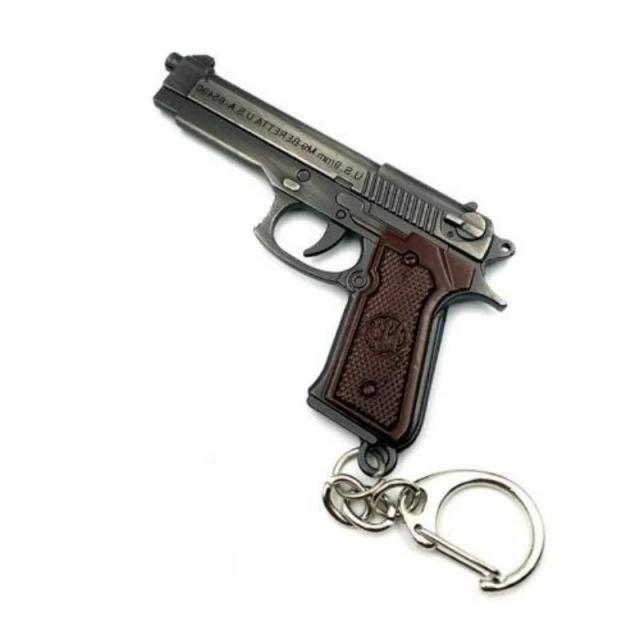 Chaveiro Miniatura Pistola Liga de Metal Acessório Masculino 45g