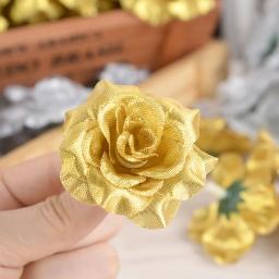 10/20/30pcs Prata & dourado Artificial Rose Seda Flor Cabeças Flores Decorativas Para O Casamento Home Party Decor Mini DIY Fake Flower - Image 5