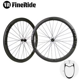 Conjuntos de rodas de freio a disco de carbono 700c cascalho rodas de bicicleta 45mm profundidade 28mm largura externa 36t sistema catraca roda de disco de fibra de carbono - Image 1