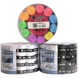 Overgrips de tênis antiderrapante alfa, Raquetes de Squash pegajosas PU, Envoltórios absorventes de suor, 60pcs - Image 1