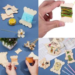 20 pçs/40 pçs/60 pçs em forma de osso fio de madeira bobina bordado fio diy ponto cruz organizador titular suprimentos de costura - Image 2