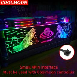 COOLMOON-RGB Painel Lateral Emissor de Luz para Iluminação PC, Quadro de Suporte, Energia LED, Chassi Desktop, CPU Bracket Board - Image 4