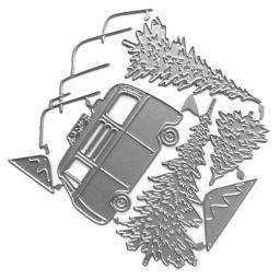 Carro e árvore de corte dados natal tema gravação morrer cortes para diy scrapbooking álbum artesanato cartão de natal fazendo - Image 4