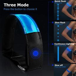 Pulseira Refletiva Luminosa LED, Carregamento USB, Braçadeira noturna, Aviso de segurança, Correia de pulso esportiva - Image 3