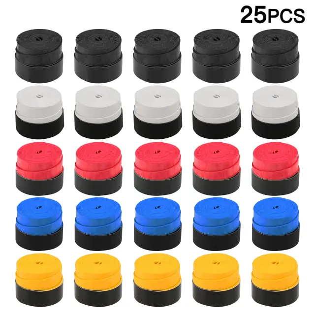 Pacote com 25 Aperto Antiderrapante para Raquete de Tênis e Badminton com Redução de Vibração e Sweatband