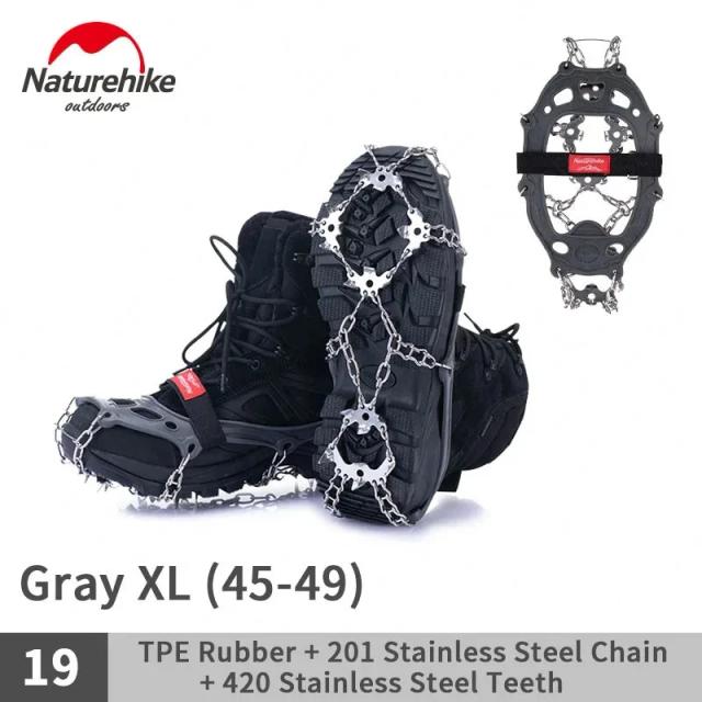 Tênis Naturehike Anti-Slip com Microspikes para Caminhadas e Escalada em Neve - Aço Inoxidável, Ideal para Inverno