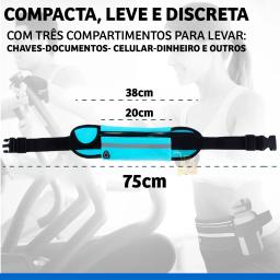 Pochete Esportiva cintura Preta porta celular garrafa utensílios para Corrida Preta - Image 4