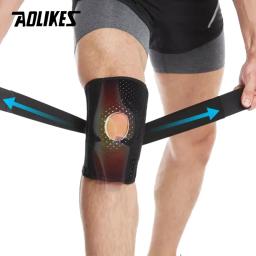 AOLIKES-Quick Dry Suporte Joelho, Coolfit, Quick Dry, Gel De Sílica, 4 Molas Sports KneePad, Patella Joelheiras, Buraco Protetor de Joelho, 1Pc - Image 3
