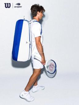 Bolsa de raquetes leve Wilson-US Open Super Tour, mochila com raquete branca e azul, bolsa de tênis grande com isolamento térmico, pacote 2 - Image 6