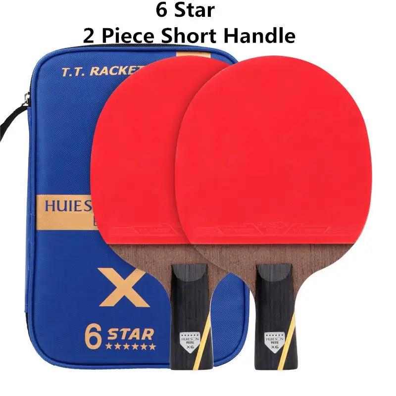 Huieson 6 estrelas 2 pçs conjunto de tênis de mesa carbono super poderoso ping pong raeta bat para treinamento adulto clube novo atualizado - Image 1