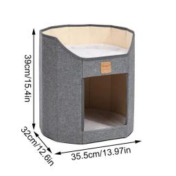 Cama dobrável e lavável para gatos, Caverna aconchegante, Cama para cachorros portáteis, Cama de gatinho para pequenos e médios animais - Image 6