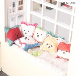Miniatura Cão Cabeça Sofá Travesseiro, 1:12 Dollhouse, Mini Almofada, Móveis, Casa Modelo Decoração, Brinquedo Boneca, Acessórios - Image 5