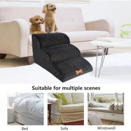 Cão Escadas 3 Passos Escadas Para Pequeno Cão Gato Pet Rampa Escada Anti-derrapante Removível Cães Cama Escadas Pet Supplies - Image 5