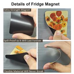 Ímã de geladeira com impressão artística 4 tamanhos, pinturas mundialmente famosas, adesivos magnéticos decorativos criativos para geladeira - Image 6
