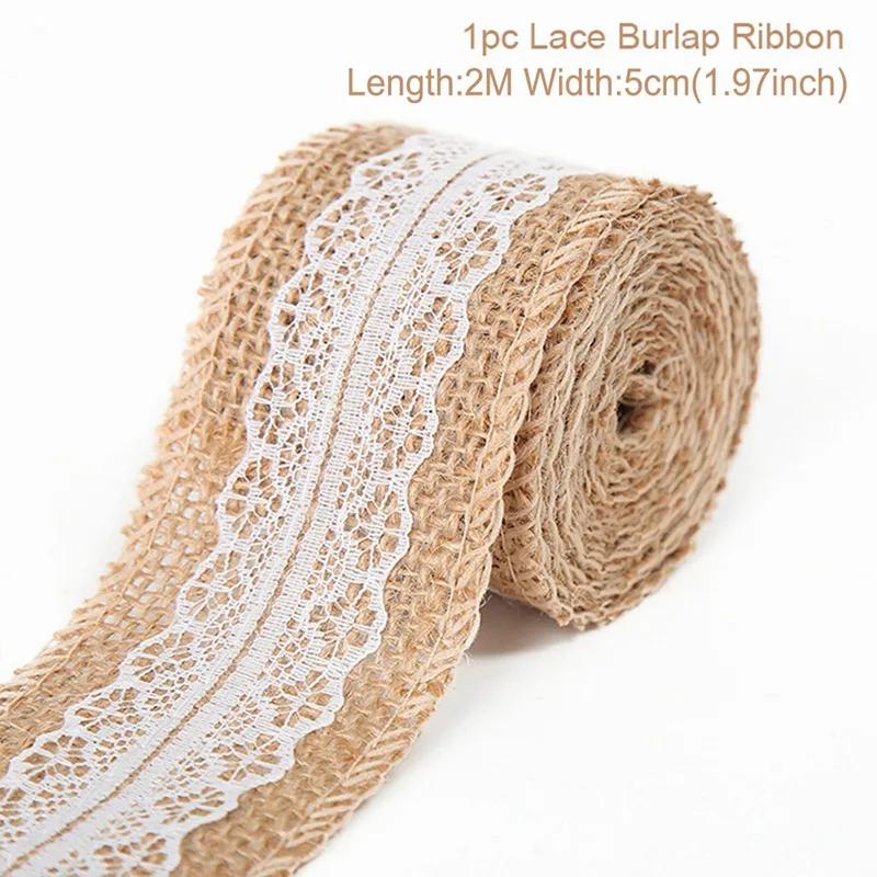 Natural Juta Serapilheira Laço Fita Com Laço Branco Rústico Vintage Wedding Decoração Tecido Fitas para Artesanato Wedding Bow Ribbons - Image 1