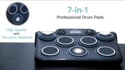 Com varas de tambor aux midi africano tom snare pad mão força sensível kit bateria elétrica mesa percussão tambor eletrônico - Image 2