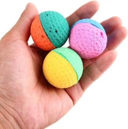 Bolas de látex coloridas para animais de estimação, gato macio mastigar brinquedo, repelente de mordida, 3,8 cm, 9pcs - Image 4