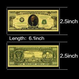 US Presidentes Notas de Ouro, Um Milhão de Dólares, O Olho de Deus, Notas de Dinheiro, Colecionáveis, Conjunto Completo, Lembrança de Cartão, 46Pcs - Image 5