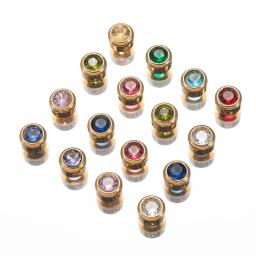 Stainless Steel Zircon Encantos para Fazer Jóias, Pingentes com Buraco, Colar, Pulseira, Brincos de Natal, DIY, 6mm, 10Pcs - Image 2