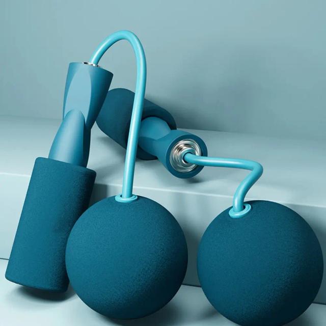 Corda de Pular Sem Fio com Bolas Pesadas para Treinamento Fitness e Musculação em Casa