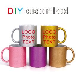 350ml caneca dourada logotipo diy personalizar cerâmica copo impressão foto imagem padrão de texto presente personalizado café leite chá - Image 2