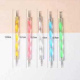 Ponto duplo espiral acrílico lápis conjunto, marcadores pintura escova Rinser, pintura da linha e Nail Art mistura escova, 5 pcs - Image 5