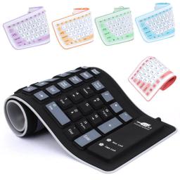 Portátil impermeável e Dustproof Silicone teclado, USB dobrável, 103 chaves, com fio para PC, laptops - Image 2