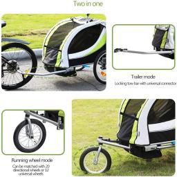 Trailer de bicicleta dobrável ao ar livre para crianças, Jogging Stroller, Transportation Goods, Park Bicycle Trailer - Image 4