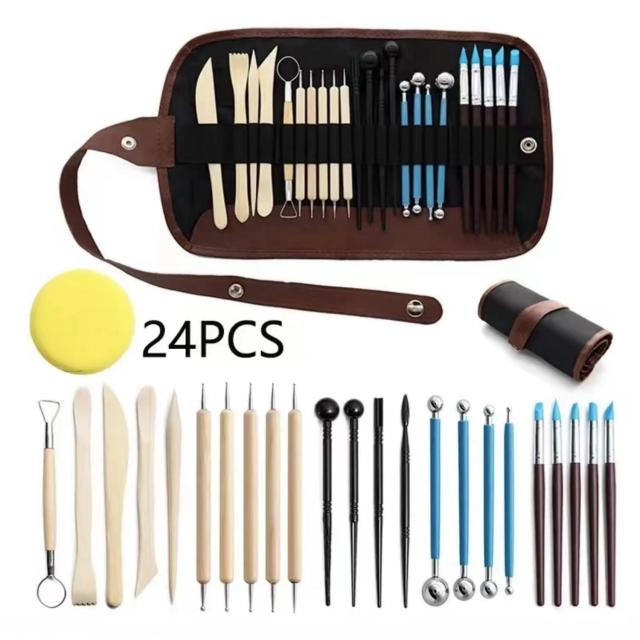 Conjunto de Ferramentas para Escultura em Cerâmica e Cera - Modeladores de Polímero para Modele e Escreva com Perfeição, 5 a 61 Peças