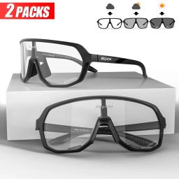 Óculos de ciclismo fotocromáticos para homens e mulheres, esportes ao ar livre, óculos de sol, óculos MTB, óculos Road Bike, 2 Packs - Image 1