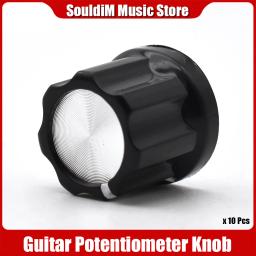 10 pçs botões de guitarra baixo plástico amplificador amp knob acessórios guitarra baixo preto tom volume botões para guitarra acessórios - Image 1