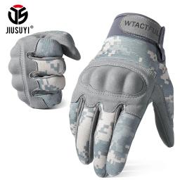Camuflagem luvas táticas airsoft paintball combate tiro trabalho longo borracha dedo cheio luva equipamentos de proteção masculino - Image 1