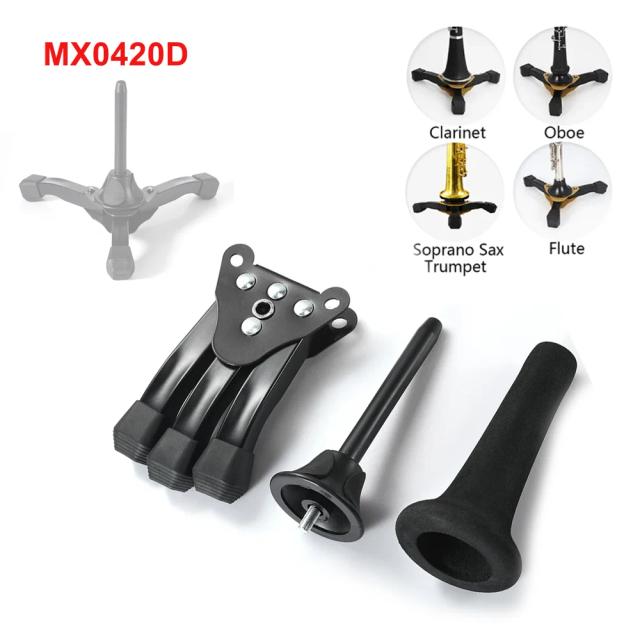 Tripé Dobrável Portátil Antiderrapante para Instrumentos de Sopro como Clarinete, Trompete, Flauta, Oboé e Saxofone