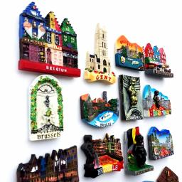 Ímãs de geladeira decorativos para geladeira, adesivos decorativos, artesanato resina, gesso, Bélgica, Bélgica, Rotterdam, Paris, lembrança - Image 2