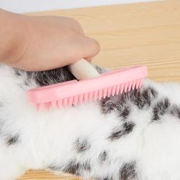 Silicone Fur Grooming Trimmer Escova, Pequeno Pet Rabbit Comb, cobaia, Chinchilla Limpeza, Grooming Tool, Lapin Acessórios - Image 3