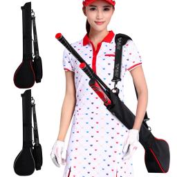 Bolsa de transporte dobrável para suporte de golfe, leve, pode conter 3 tacos, bolsa macia para tacos de golfe, alça de borracha macia com zíper para homens e mulheres - Image 1