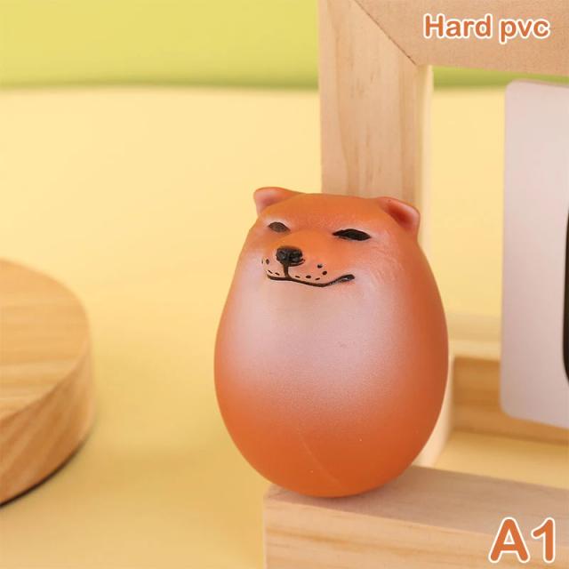 Decoração de Mesa Criativa em PVC do Shiba Inu Realista na Forma de Ovo - Presentes Divertidos para Casa e Escritórios, Ideias para o Natal
