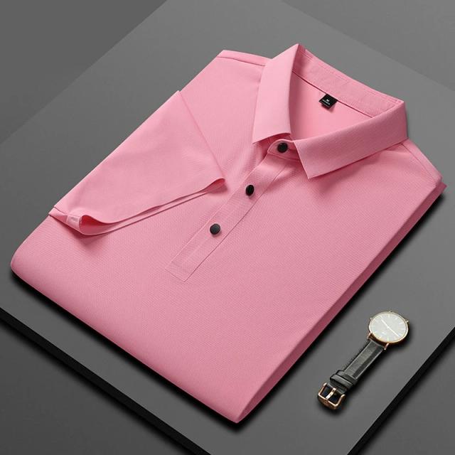 Camisa Polo Masculina de Alta Qualidade em Ice Silk - Ultra Fina, Respirável e Confortável para Verão e Atividades ao Ar Livre