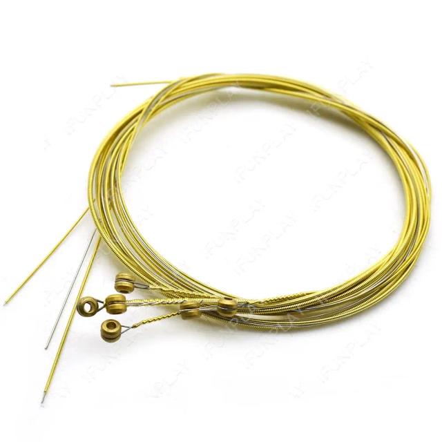 Conjunto de 10 Cordas de Aço Bronze para Guitarra Acústica - Acessórios Coloridos para Guitarra Folk