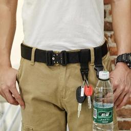 Cinto de lona de nylon tático masculino, cinto multifuncional para caça e montanhismo ao ar livre, fivela plástica - Image 4