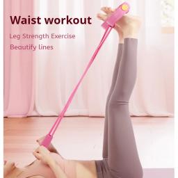 Faixas de resistência de 4 tubos para ioga, pedal extrator, corda elástica, equipamentos de fitness, para treinamento de abdômen, cintura e braço - Image 3