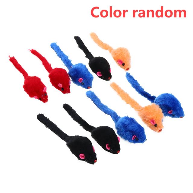 Brinquedos Interativos de Rato de Pelúcia para Gatos - Diversão Garantida com 10 a 100 Unidades em Cores Variadas