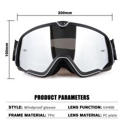 Óculos retrô para bicicletas, óculos de esqui, óculos de sol atv, cinto antiderrapante, antiuv, cafe racer, chopper, ciclismo, corrida, frete grátis - Image 4