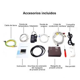 Resoxy Medical Monitor de Sinais Vitais NIBP RESP TEMP PR HR ECG SPO2 8in Monitor Multi-Paramétrico Para Monitoramento de Sinais Vitais do Paciente - Image 6