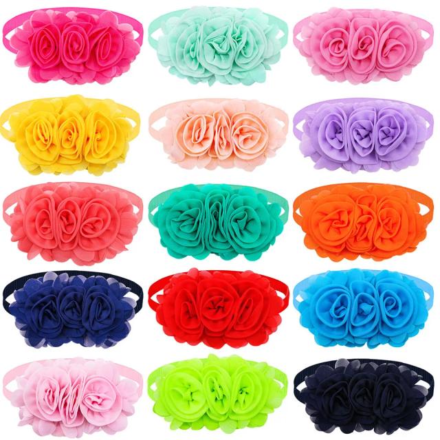 Conjunto de 30 Gravatas Borboleta de Chiffon para Cães Grandes - Acessórios Elegantes para Pets